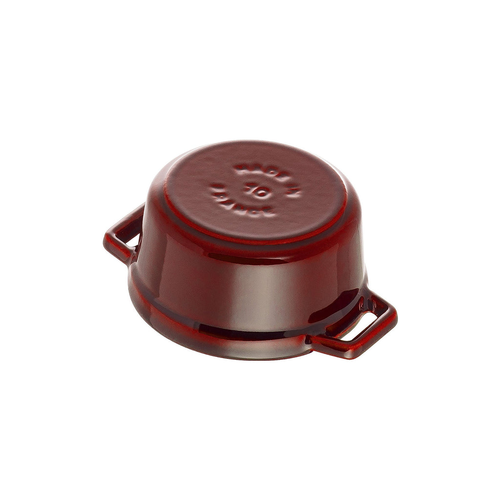 STAUB La Cocotte 250 mL Cast Iron Round Mini Cocotte, Grenadine-Red-3